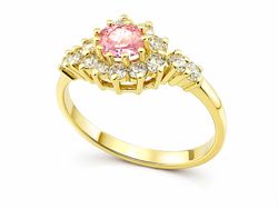 Złoty pierścionek z cyrkoniami żółte złoto - 18r