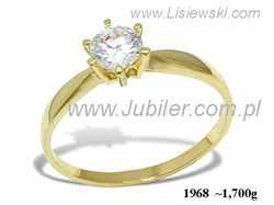 Złoty Pierścionek z cyrkonią żółte złoto próby 585 - 1968