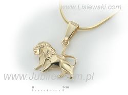 Złoty wisiorek lew - symbol elegancji od Lisiewski - 1w_lew_