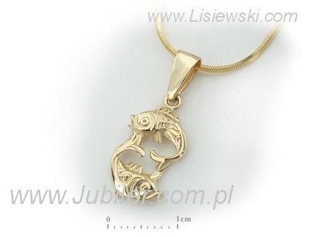 Złoty wisiorek ryby - elegancja natury od Lisiewski - 1w_ryby_