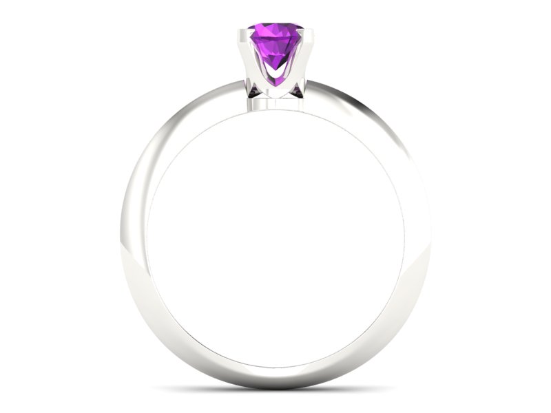 Złoty pierścionek z ametystem białe złoto - 20026bat - 2