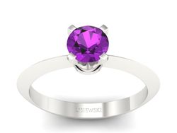 Złoty pierścionek z ametystem białe złoto - 20026bat