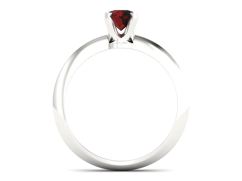 Złoty pierścionek z granatem białe złoto - 20026bgr - 2