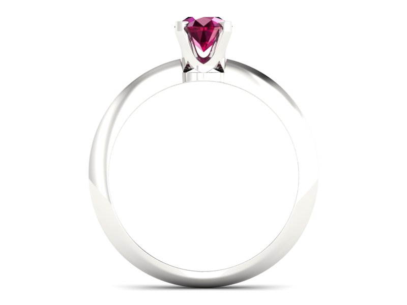 Złoty pierścionek z rubinem białe złoto - 20026br - 2