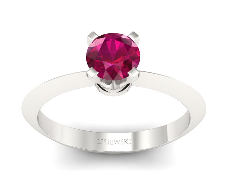 Złoty pierścionek z rubinem białe złoto - 20026br - 1