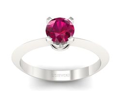 Złoty pierścionek z rubinem białe złoto - 20026br