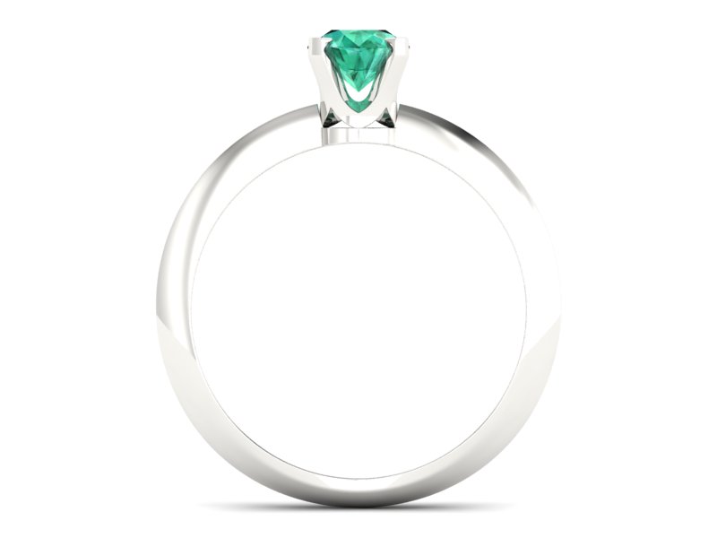 Złoty pierścionek ze szmaragdem białe złoto - 20026bsm - 2