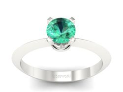 Złoty pierścionek ze szmaragdem białe złoto - 20026bsm