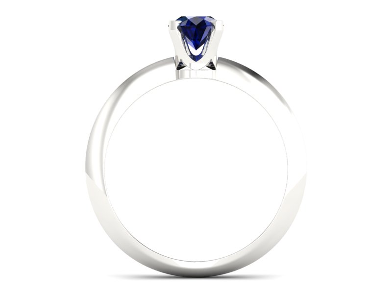 Złoty pierścionek z szafirem białe złoto - 20026bsz - 2