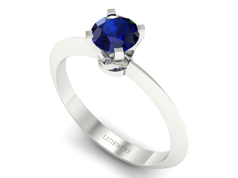 Złoty pierścionek z szafirem białe złoto - 20026bsz - 3
