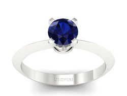 Złoty pierścionek z szafirem białe złoto - 20026bsz