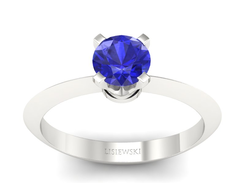 Złoty pierścionek z szafirem białe złoto - 20026bszc - 1