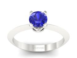 Złoty pierścionek z szafirem białe złoto - 20026bszc