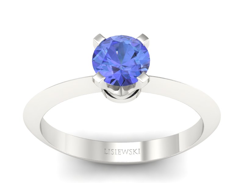 Złoty pierścionek z tanzanitem białe złoto - 20026bt - 1