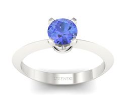 Złoty pierścionek z tanzanitem białe złoto - 20026bt