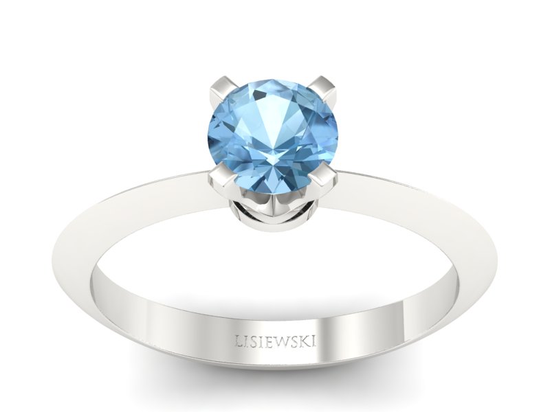 Złoty pierścionek z topazem białe złoto - 20026btp - 1