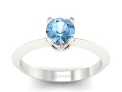 Złoty pierścionek z topazem białe złoto - 20026btp