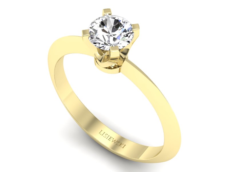 Złoty pierścionek z brylantem żółte złoto - 20026z - 3