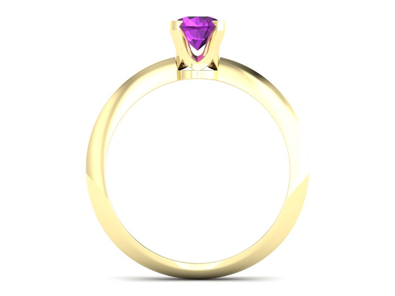 Złoty pierścionek z ametystem żółte złoto - 20026zat - 2
