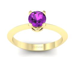 Złoty pierścionek z ametystem żółte złoto - 20026zat