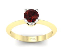 Pierścionek z granatem żółte i białe złoto - 20026zbgr