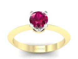 Pierścionek z rubinem z żółtego i białego złota - 20026zbr