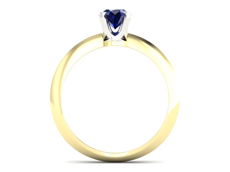 Pierścionek z szafirem żółte i białe złoto - 20026zbsz - 2