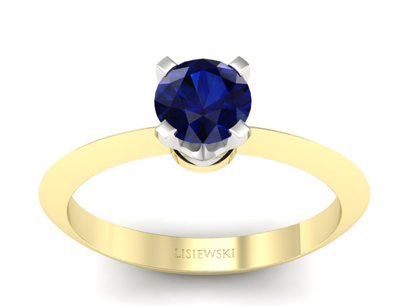 Pierścionek z szafirem żółte i białe złoto - 20026zbsz - 1
