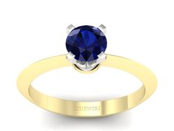 Pierścionek z szafirem żółte i białe złoto - 20026zbsz