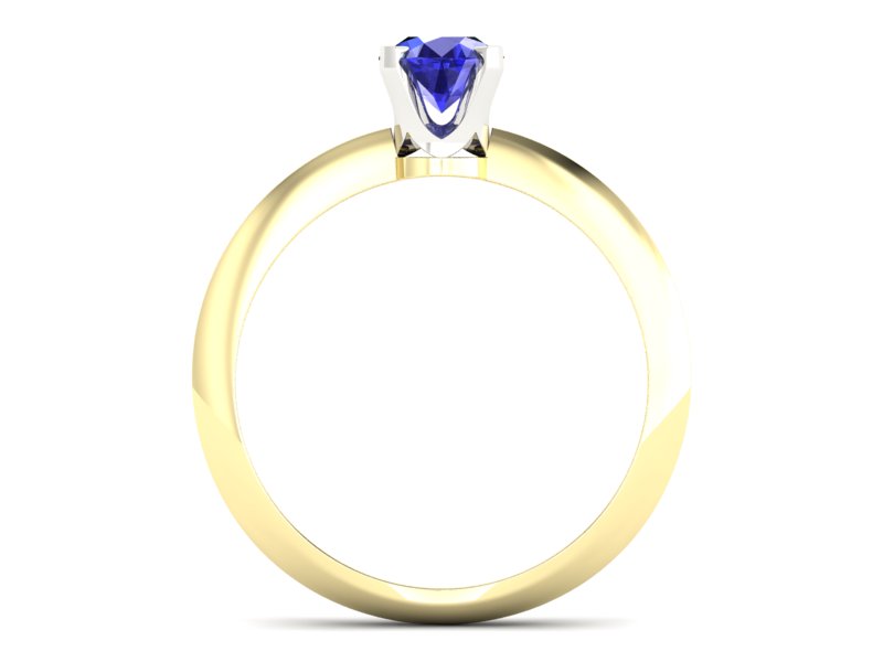 Pierścionek z szafirem żółte i białe złoto - 20026zbszc - 2