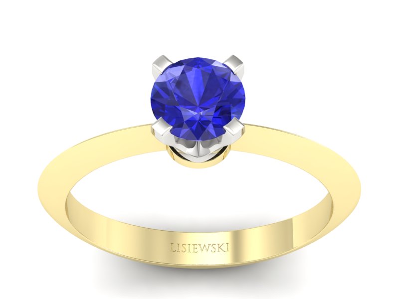 Pierścionek z szafirem żółte i białe złoto - 20026zbszc - 1