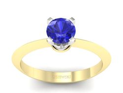 Pierścionek z szafirem żółte i białe złoto - 20026zbszc