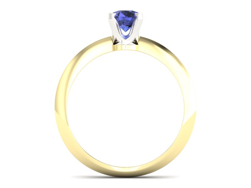 Pierścionek z tanzanitem żółte i białe złoto - 20026zbt - 2