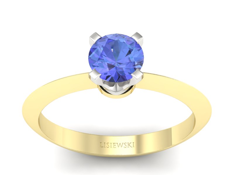 Pierścionek z tanzanitem żółte i białe złoto - 20026zbt - 1