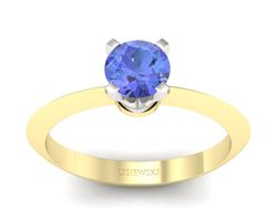 Pierścionek z tanzanitem żółte i białe złoto - 20026zbt