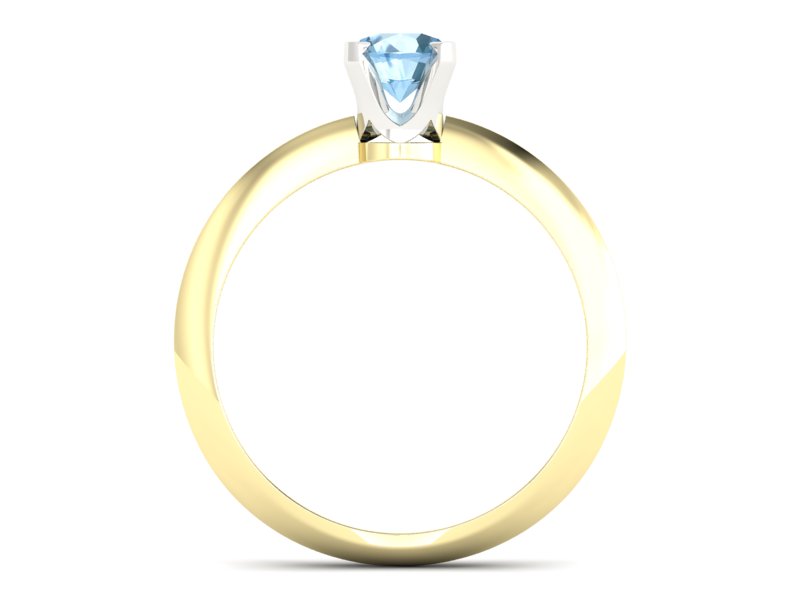 Pierścionek z topazem żółte i białe złoto - 20026zbtp - 2