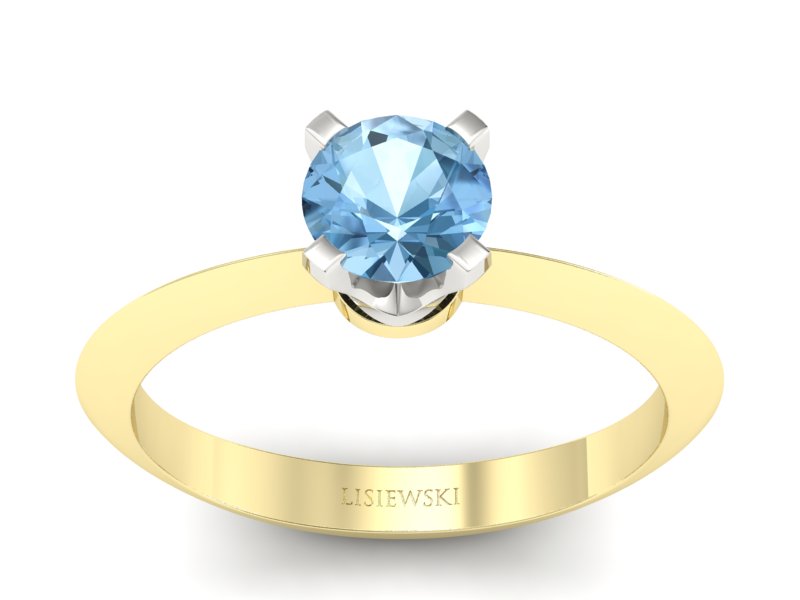 Pierścionek z topazem żółte i białe złoto - 20026zbtp - 1