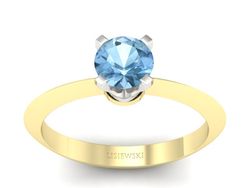 Pierścionek z topazem żółte i białe złoto - 20026zbtp