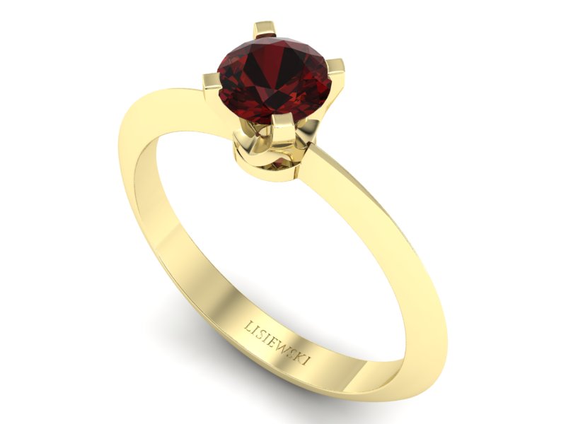 Pierścionek z granatem żółte złoto - 20026zgr - 3