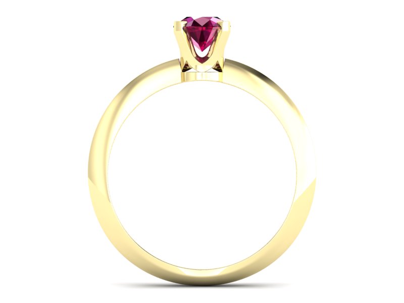 Pierścionek z rubinem żółte złoto - 20026zr - 2