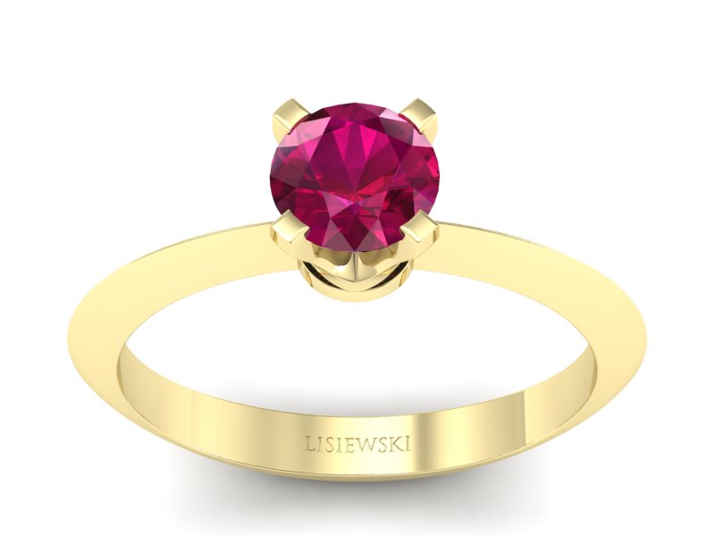 Pierścionek z rubinem żółte złoto - 20026zr - 1