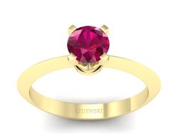Pierścionek z rubinem żółte złoto - 20026zr