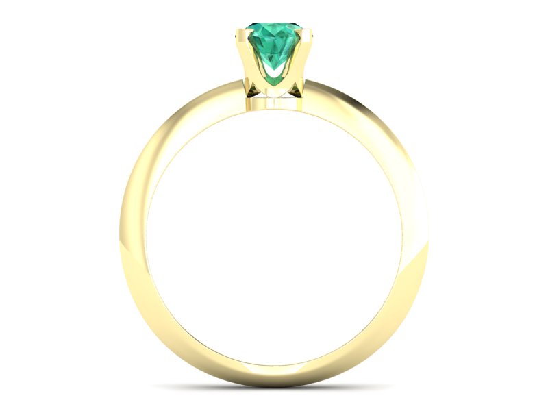 Złoty pierścionek ze szmaragdem - 20026zsm - 2