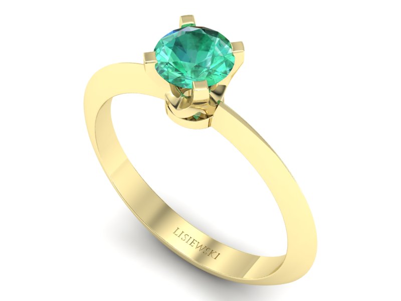 Złoty pierścionek ze szmaragdem - 20026zsm - 3