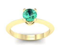 Złoty pierścionek ze szmaragdem - 20026zsm