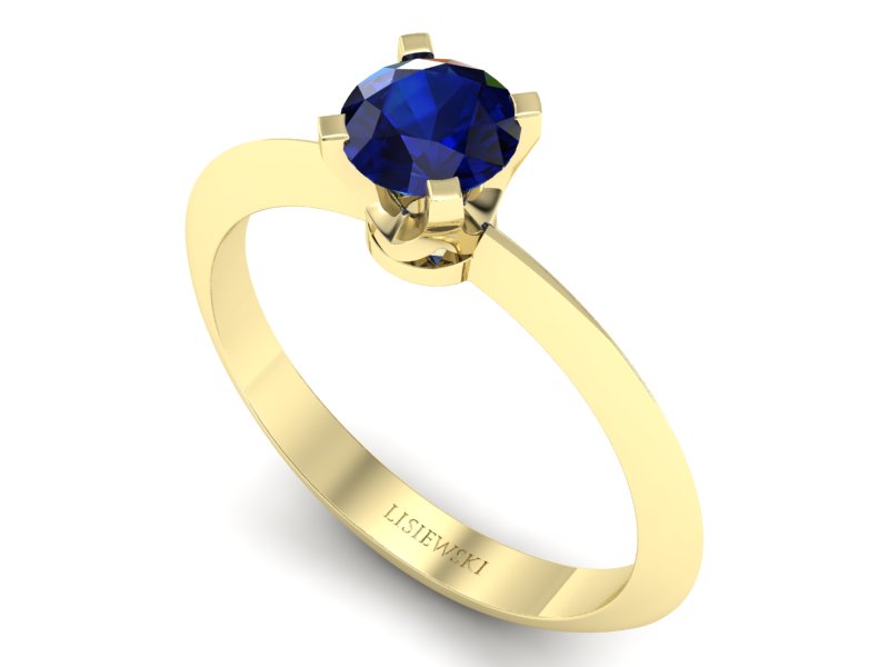 Złoty pierścionek z szafirem - 20026zsz - 3
