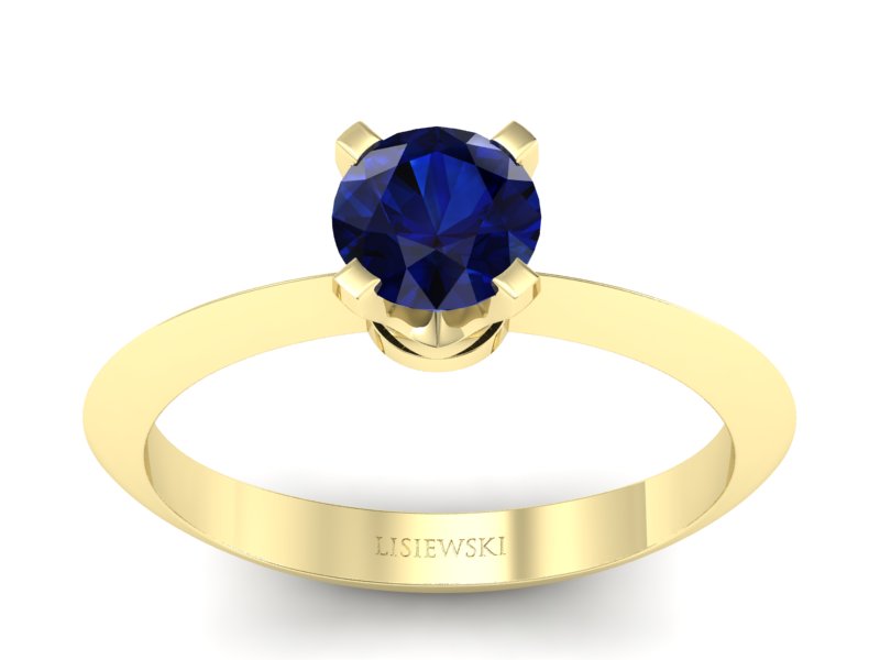 Złoty pierścionek z szafirem - 20026zsz - 1