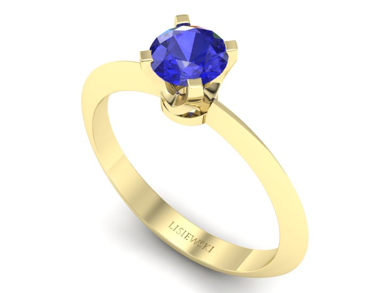 Złoty pierścionek z szafirem - 20026zszc - 3