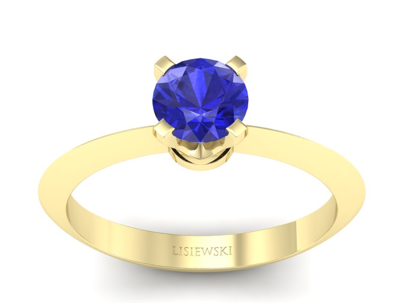 Złoty pierścionek z szafirem - 20026zszc - 1