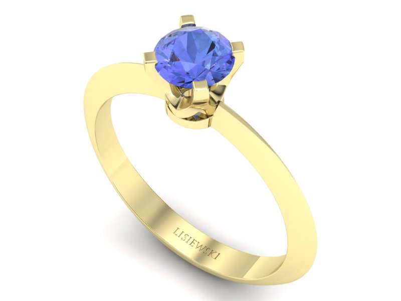 Złoty pierścionek z tanzanitem - 20026zt - 3